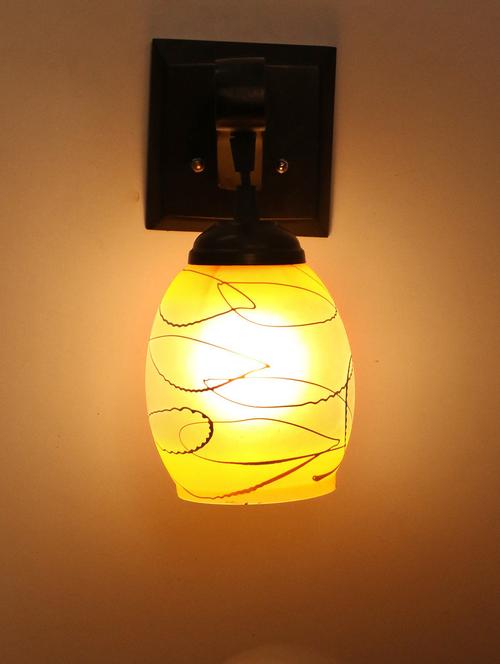 decorative pendent wall lamp/ light, glass & wood -a91 - 18838180 - Very Small Image - 1