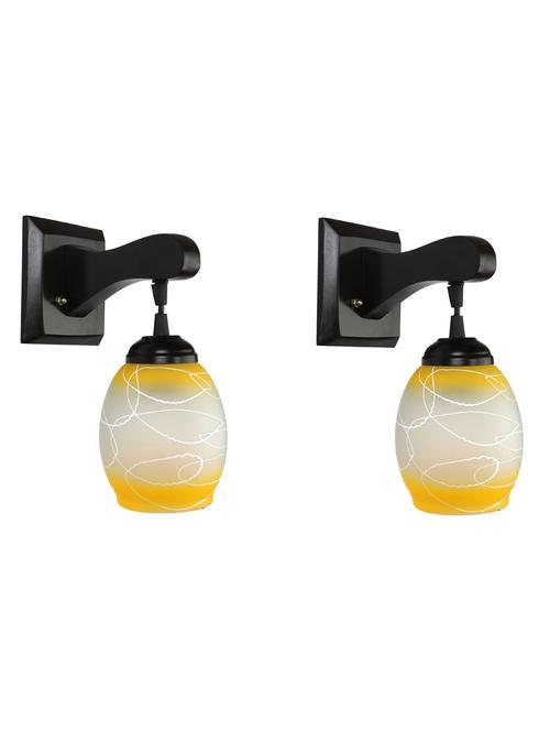 decorative pendent wall lamp/ light, glass & wood -a92, pack of 2 - 18838181 - Very Small Image - 1