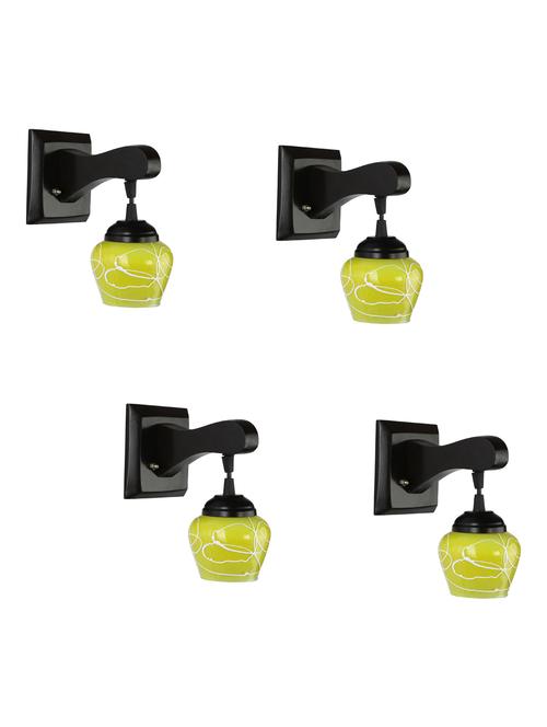decorative pendent wall lamp/ light, glass & wood -a111, pack of 4 - 18838200 - Very Small Image - 1