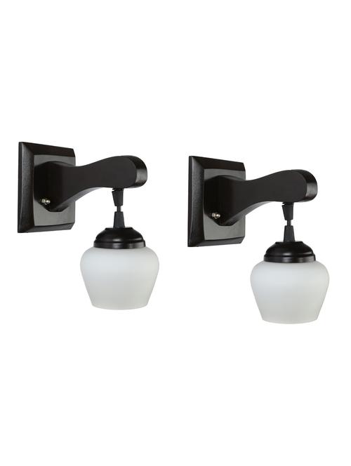 decorative pendent wall lamp/ light, glass & wood -a116, pack of 2 - 18838205 - Very Small Image - 1
