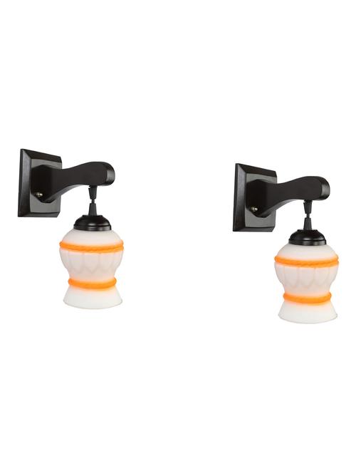 decorative pendent wall lamp/ light, glass & wood -a122, pack of 2 - 18838211 - Very Small Image - 1