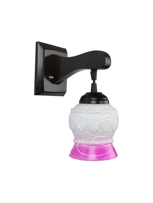 decorative pendent wall lamp/ light, glass & wood -a124 - 18838213 - Very Small Image - 1