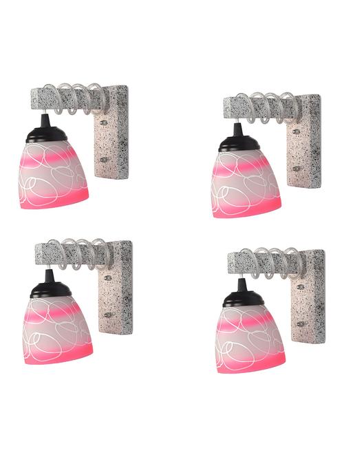 designer black white wood pendant wall light / night lamp of colorful glass shade (set of four)-wa33 - 18838224 - Very Small Image - 1