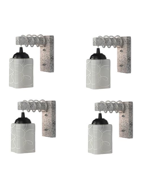 designer black white wood pendant wall light / night lamp of colorful glass shade (set of four)-wa38 - 18838239 - Very Small Image - 1