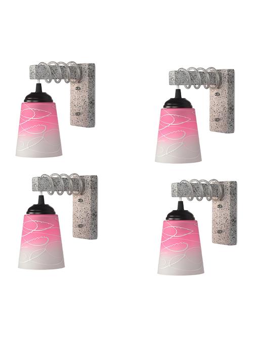 designer black white wood pendant wall light / night lamp of colorful glass shade (set of four)-wa39 - 18838242 - Very Small Image - 1