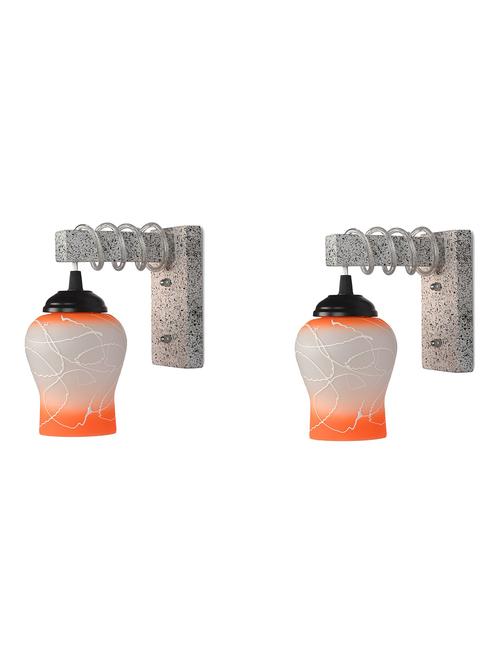 designer wood pendant wall light / night lamp of colorful glass shade (set of two)-w40 - 18838244 - Very Small Image - 1