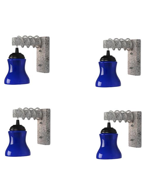 designer black white wood pendant wall light / night lamp of colorful glass shade (set of four)-wa41 - 18838248 - Very Small Image - 1