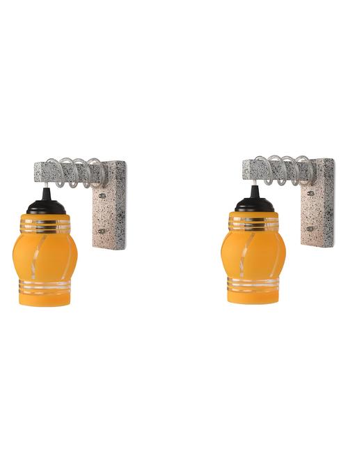 designer wood pendant wall light / night lamp of colorful glass shade (set of two)-w43 - 18838253 - Very Small Image - 1