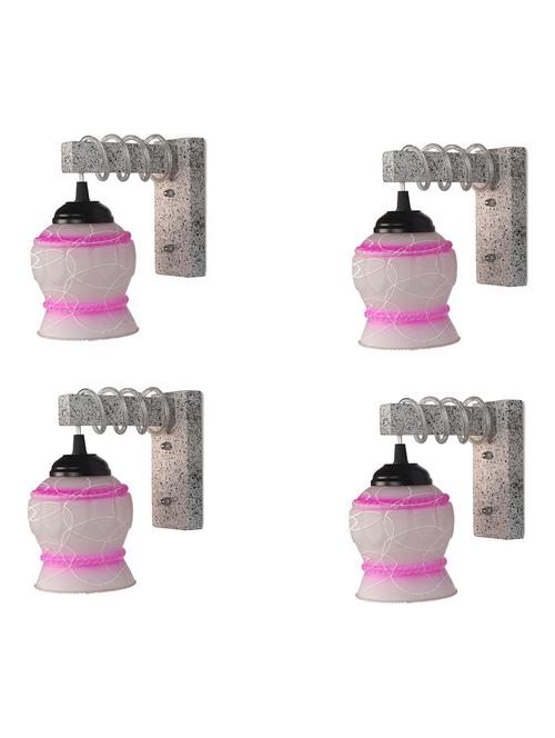designer black white wood pendant wall light / night lamp of colorful glass shade (set of four)-wa44 - 18838257 - Very Small Image - 1