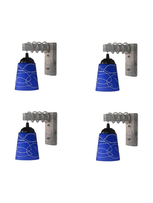 designer black white wood pendant wall light / night lamp of colorful glass shade (set of four)-wa48 - 18838269 - Very Small Image - 1