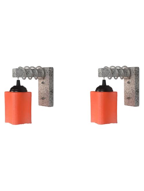 designer wood pendant wall light / night lamp of colorful glass shade (set of two)-w51 - 18838277 - Very Small Image - 1