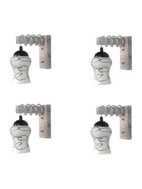 designer black white wood pendant wall light / night lamp of colorful glass shade (set of four)-wa55 - 18838290 - Very Small Image - 1