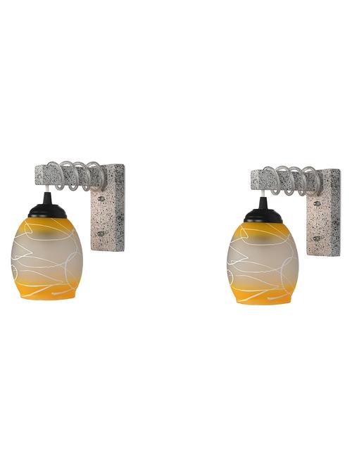 designer wood pendant wall light / night lamp of colorful glass shade (set of two)-w56 - 18838292 - Very Small Image - 1