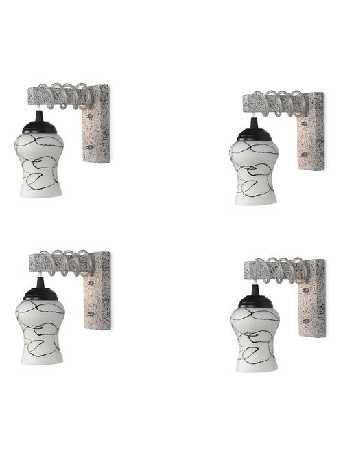 designer black white wood pendant wall light / night lamp of colorful glass shade (set of four)-wa57 - 18838296 - Very Small Image - 1