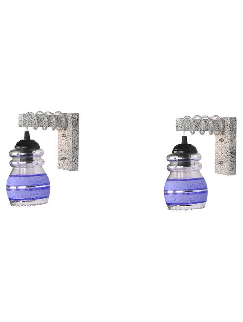 designer wood pendant wall light / night lamp of colorful glass shade (set of two)-w58 - 18838301 - Very Small Image - 1