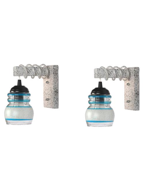 designer wood pendant wall light / night lamp of colorful glass shade (set of two)-w60 - 18838307 - Very Small Image - 1