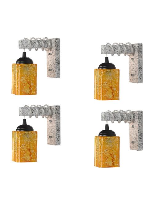 designer black white wood pendant wall light / night lamp of colorful glass shade (set of four)-wa61 - 18838311 - Very Small Image - 1