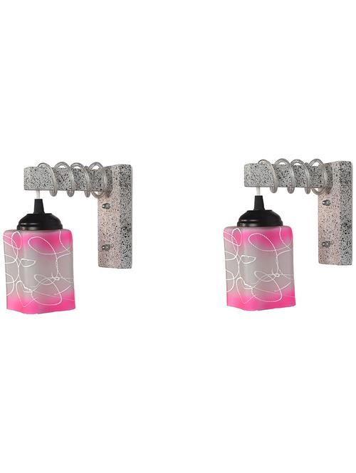 designer wood pendant wall light / night lamp of colorful glass shade (set of two)-w62 - 18838313 - Very Small Image - 1