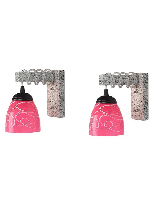 designer wood pendant wall light / night lamp of colorful glass shade (set of two)-w64 - 18838319 - Very Small Image - 1