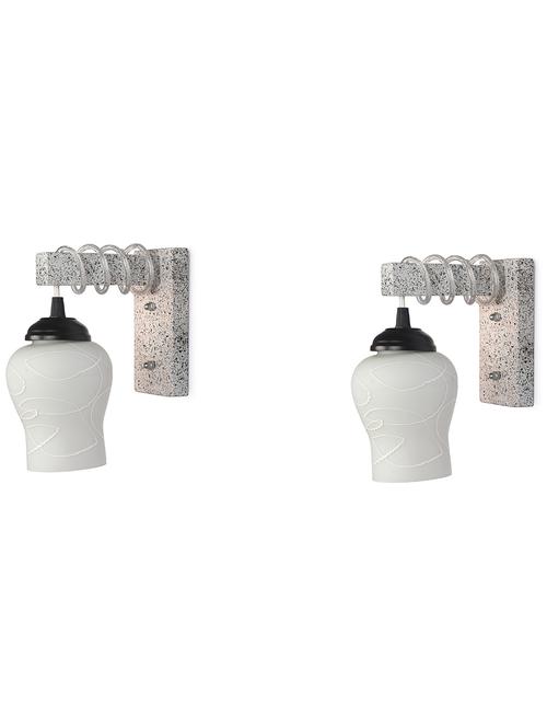 designer wood pendant wall light / night lamp of colorful glass shade (set of two)-w65 - 18838322 - Very Small Image - 1