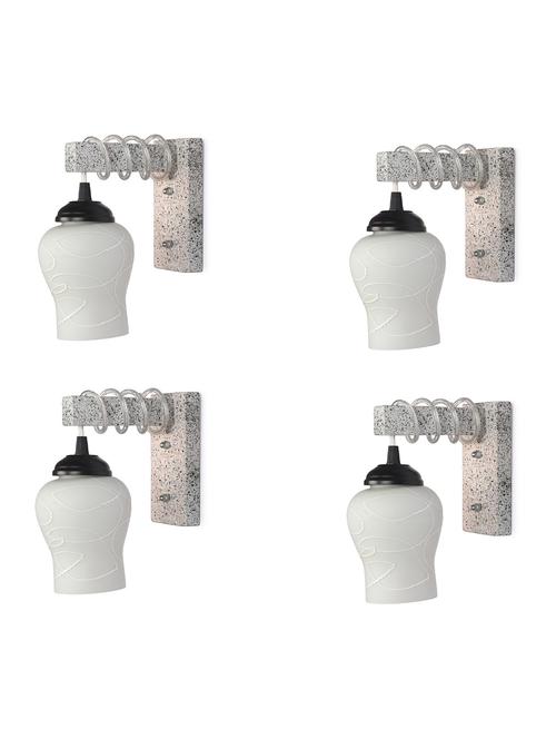 designer black white wood pendant wall light / night lamp of colorful glass shade (set of four)-wa65 - 18838323 - Very Small Image - 1