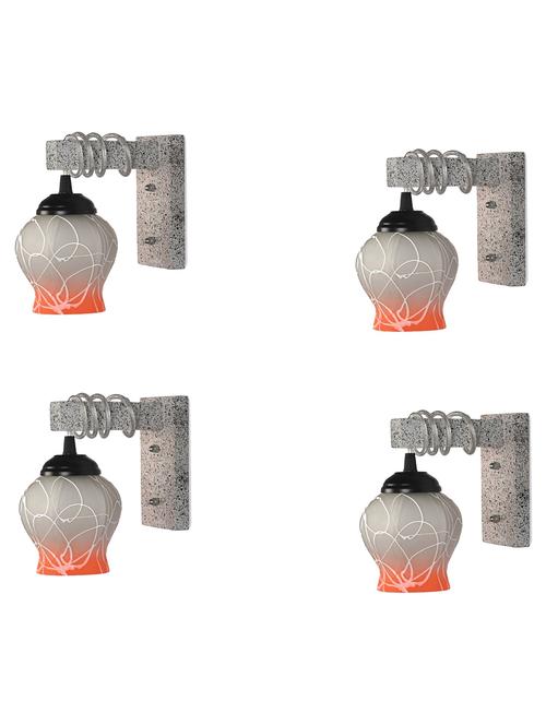 designer black white wood pendant wall light / night lamp of colorful glass shade (set of four)-wa66 - 18838326 - Very Small Image - 1