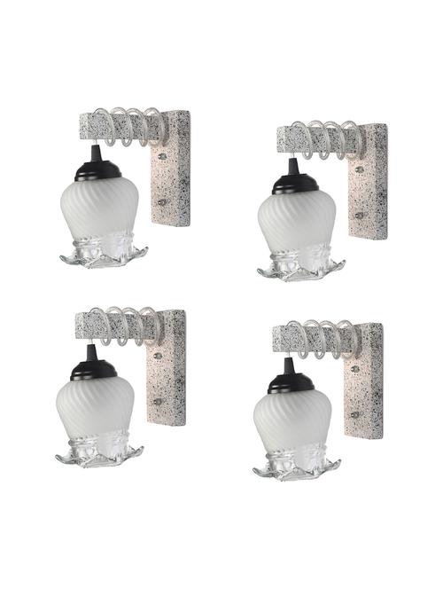 designer black white wood pendant wall light / night lamp of colorful glass shade (set of four)-wa8 - 18838352 - Very Small Image - 1