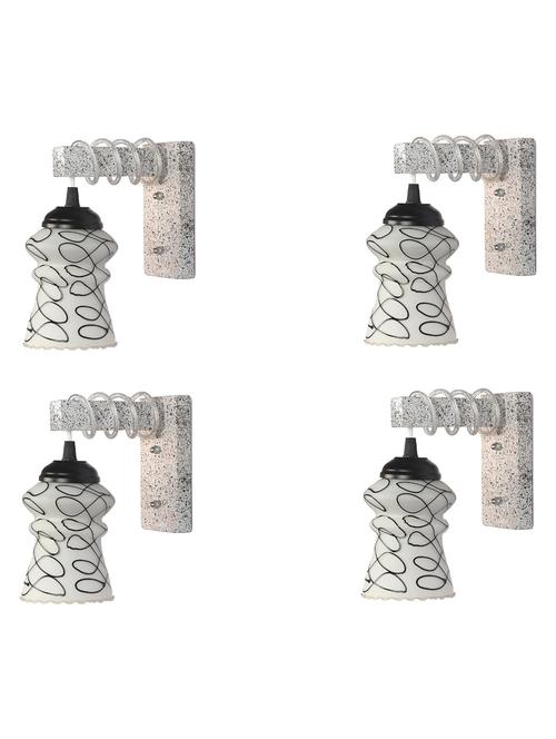 designer black white wood pendant wall light / night lamp of colorful glass shade (set of four)-wa17 - 18838379 - Very Small Image - 1