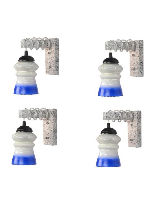 designer black white wood pendant wall light / night lamp of colorful glass shade (set of four)-wa21 - 18838391 - Very Small Image - 1