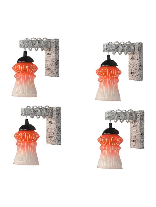 designer black white wood pendant wall light / night lamp of colorful glass shade (set of four)-wa22 - 18838394 - Very Small Image - 1