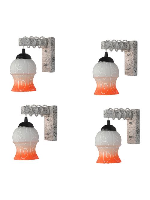 designer black white wood pendant wall light / night lamp of colorful glass shade (set of four)-wa27 - 18838409 - Very Small Image - 1