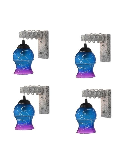 designer black white wood pendant wall light / night lamp of colorful glass shade (set of four)-wa30 - 18838418 - Very Small Image - 1