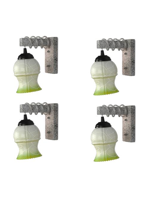 designer black white wood pendant wall light / night lamp of colorful glass shade (set of four)-wa31 - 18838421 - Very Small Image - 1