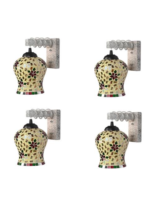designer black white wood pendant wall light / night lamp of colorful glass shade (set of four)-wa1 - 18838424 - Very Small Image - 1