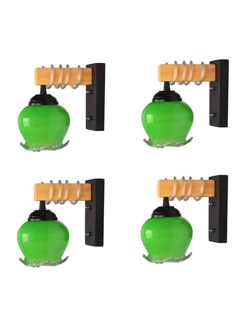 modern design colorful wood wall lamp/ light with hand decorated glass shade (set of 4) - ya32 - 18838442 - Very Small Image - 1