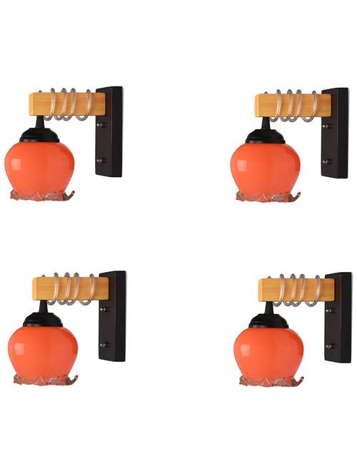modern design colorful wood wall lamp/ light with hand decorated glass shade (set of 4) - ya33 - 18838445 - Very Small Image - 1