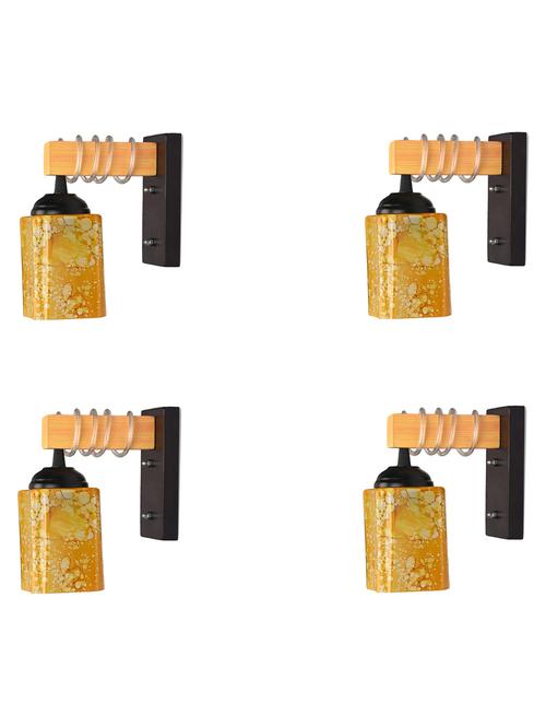 modern design colorful wood wall lamp/ light with hand decorated glass shade (set of 4) - ya47 - 18838487 - Very Small Image - 1
