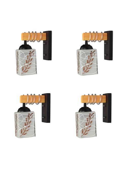 modern design colorful wood wall lamp/ light with hand decorated glass shade (set of 4) - ya49 - 18838493 - Very Small Image - 1