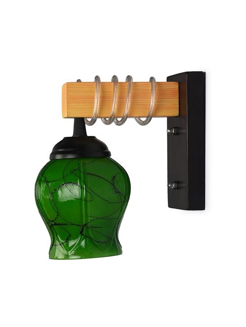 modern design colorful wood wall lamp/ light with hand decorated glass shade (set of 2) -y53 - 18838504 - Very Small Image - 1