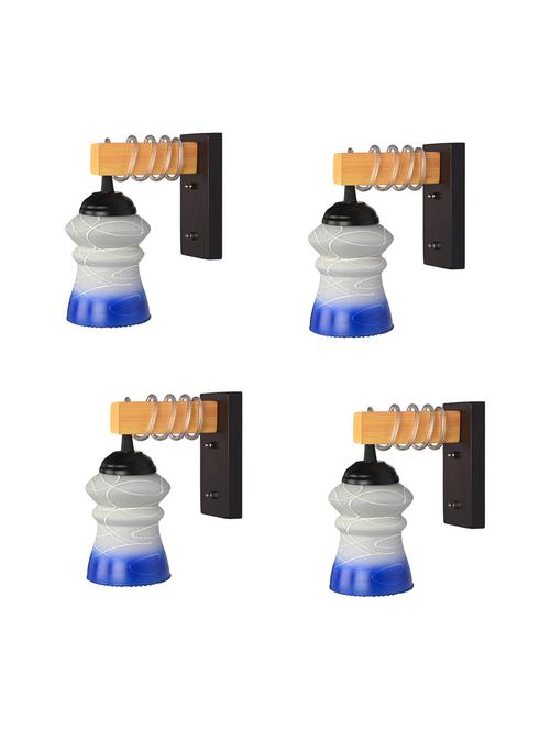 modern design colorful wood wall lamp/ light with hand decorated glass shade (set of 4) - ya7 - 18838520 - Very Small Image - 1