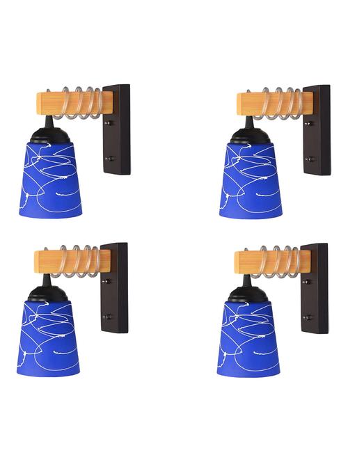 modern design colorful wood wall lamp/ light with hand decorated glass shade (set of 4) - ya62 - 18838535 - Very Small Image - 1