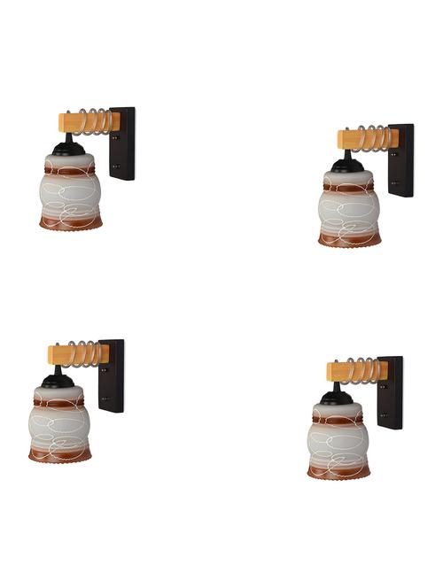 modern design colorful wood wall lamp/ light with hand decorated glass shade (set of 4) - ya68 - 18838553 - Very Small Image - 1