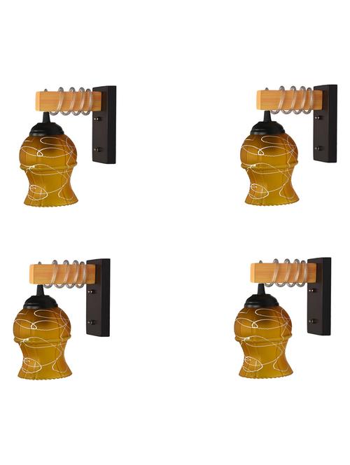 modern design colorful wood wall lamp/ light with hand decorated glass shade (set of 4) - ya19 - 18838565 - Very Small Image - 1