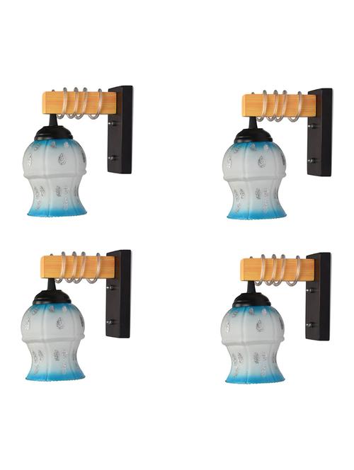 modern design colorful wood wall lamp/ light with hand decorated glass shade (set of 4) - ya23 - 18838577 - Very Small Image - 1
