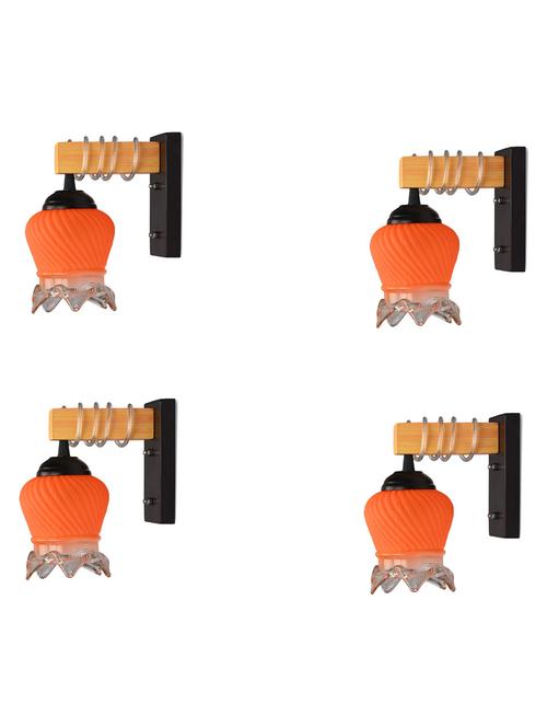 modern design colorful wood wall lamp/ light with hand decorated glass shade (set of 4) - ya29 - 18838595 - Very Small Image - 1