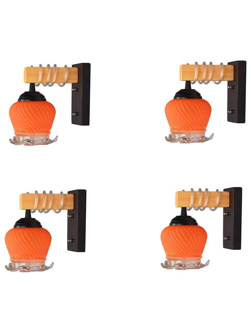 modern design colorful wood wall lamp/ light with hand decorated glass shade (set of 4) - ya30 - 18838598 - Very Small Image - 1