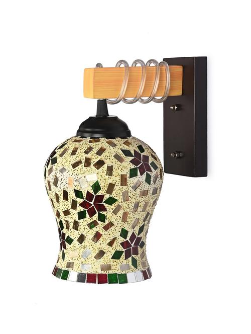 modern design colorful wood wall lamp/ light with hand decorated glass shade -y5 - 18838614 - Very Small Image - 1