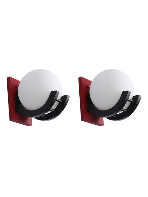 globe shape wall lamp/ night lamp, hand decorative with stylish wood fitting -c1, pack of 2 - 18838622 - Very Small Image - 1