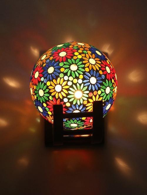 globe shape wall lamp/ night lamp, hand decorative with stylish wood fitting -j1, pack of 1 - 18838636 - Very Small Image - 1
