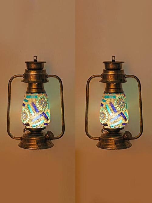 vintage wall lamp light of antique lantern design, pack of 2 - 18838894 - Very Small Image - 1